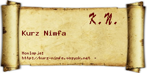 Kurz Nimfa névjegykártya